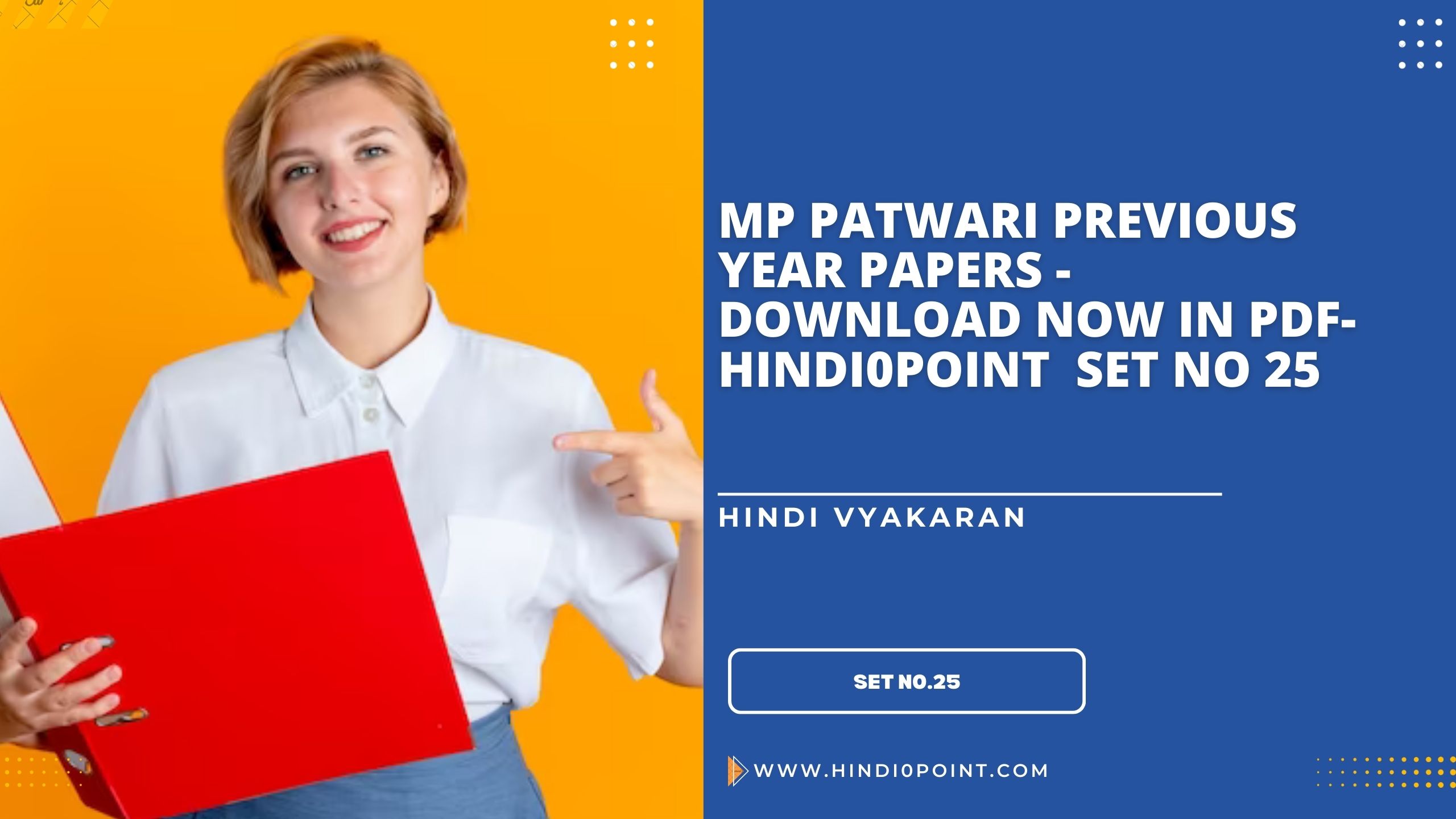 MP Patwari Previous Year Papers - Download now in PDF-hindi0point set no 25